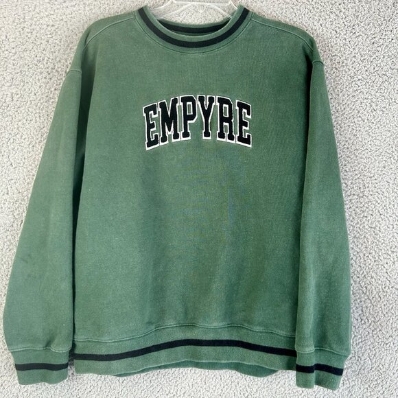 Empyre Skateboard Varsity Crewneck Sweatshirt Size L Skate Grunge Faded Green - Picture 2 of 6